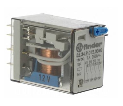 55.34.9.012.0040 Rele Industrial Finder 4 Contactos Conmutados 7A 12Vcc