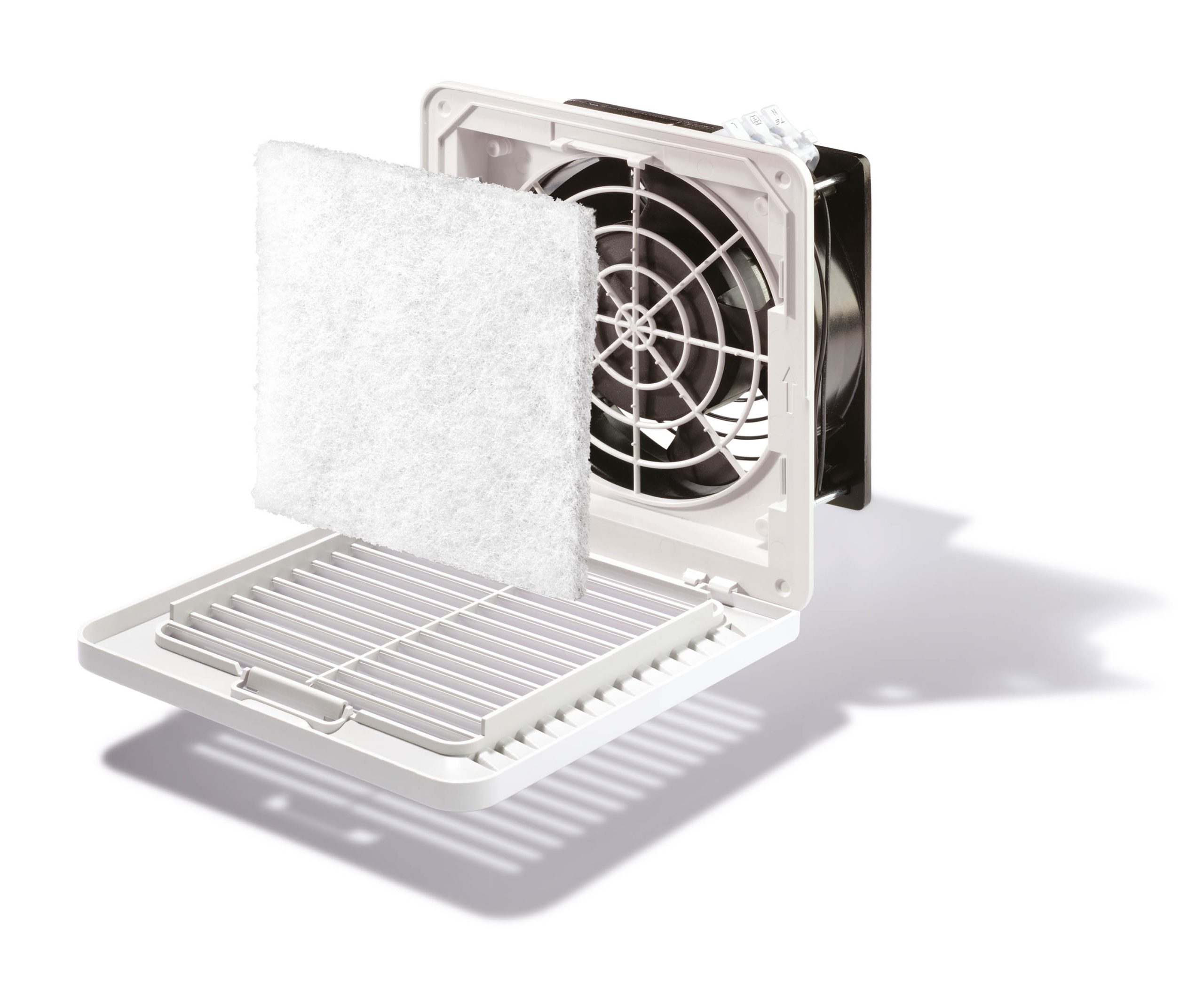 7F.20.8.230.4250 VENTILADOR CON CELOSIA Finder T4 223x223mm 230Vac 250m3/h - Imagen 2